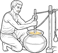 Bilona churning process