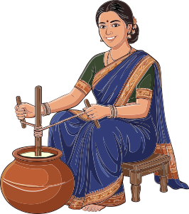 Open Mix Drink traditional Bilona ghee making process