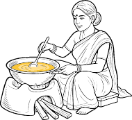 Slow cooking fresh makkhan into ghee